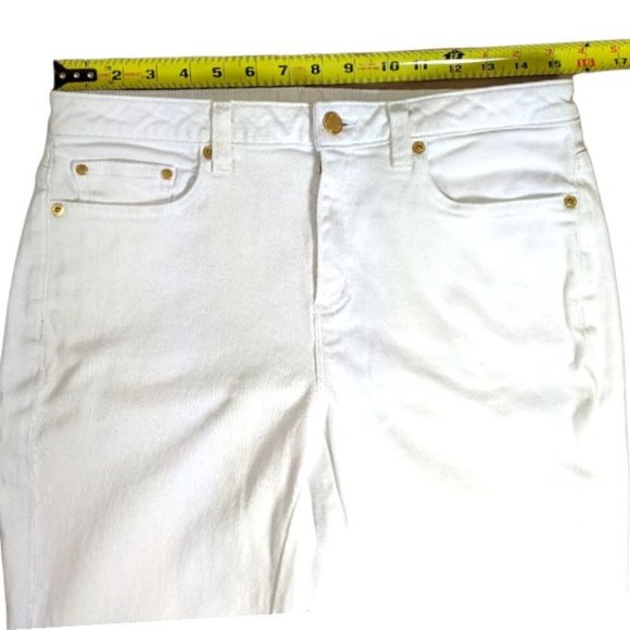 Women's Boot Cut / Flare Slit White Michael Kors Stretch Jeans Size: 8 - Picture 11 of 11